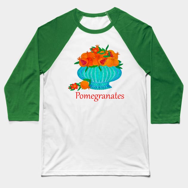 POMEGRANATES Baseball T-Shirt by joancaronil